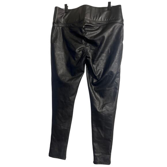 Vince Camuto Faux-Leather Skinny Pants Leggings Black Sz L - Picture 2 of 5